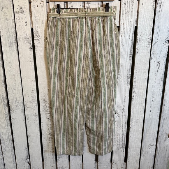 Harper By‎ Block Boho Pants Paperbag Waist Jr Size XL Stripe Earthy Belt Pockets - Picture 9 of 11
